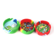 Spot hot-selling 90mm color silicone made multi-style round ashtray